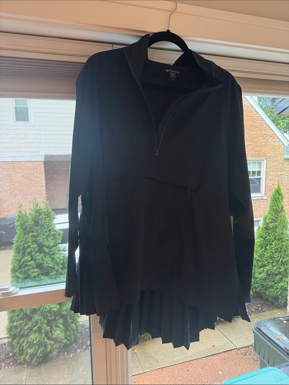 Athleta Black Utility Jacket with Pleated Hem